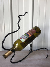 SHOP NOW - www.mittysmetalart.com - Metal Wine Bottle Holder, Blacksmith, 6th Anniversary Gift of Iron