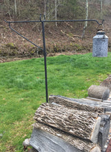 The durable three-piece stake design allows you to take your campfire pot dangler anywhere for your cookouts. Simply hang or dangle your coffee pot or Dutch oven to heat quickly and easily. The iron is hand-forged and textured with a black matte high-temp