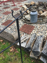 The durable three-piece stake design allows you to take your campfire pot dangler anywhere for your cookouts. Simply hang or dangle your coffee pot or Dutch oven to heat quickly and easily. The iron is hand-forged and textured with a black matte high-temp