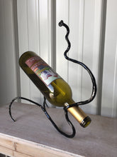 SHOP NOW - www.mittysmetalart.com - Metal Wine Bottle Holder, Blacksmith, 6th Anniversary Gift of Iron