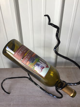 SHOP NOW - www.mittysmetalart.com - Metal Wine Bottle Holder, Blacksmith, 6th Anniversary Gift of Iron
