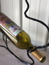 SHOP NOW - www.mittysmetalart.com - Metal Wine Bottle Holder, Blacksmith, 6th Anniversary Gift of Iron